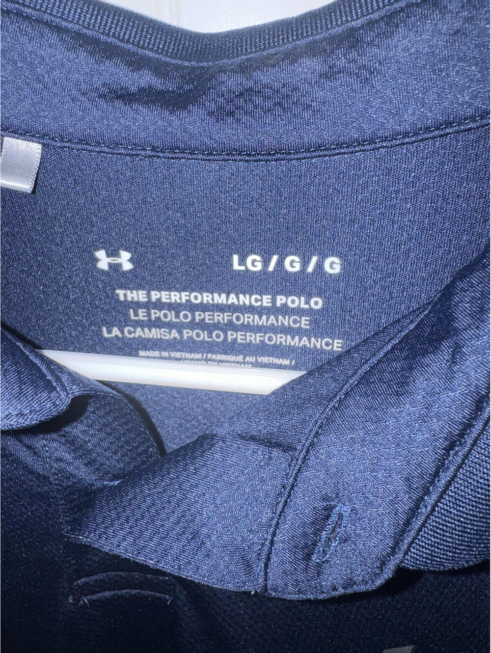 Under Armour Performance Polo Shirt LG Navy Blue - Picture 3 of 3
